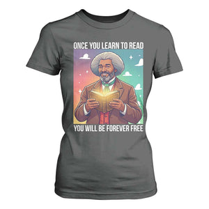Frederick Douglass Reading And Freedom T Shirt For Women African American Heritage TS12 Dark Heather Print Your Wear