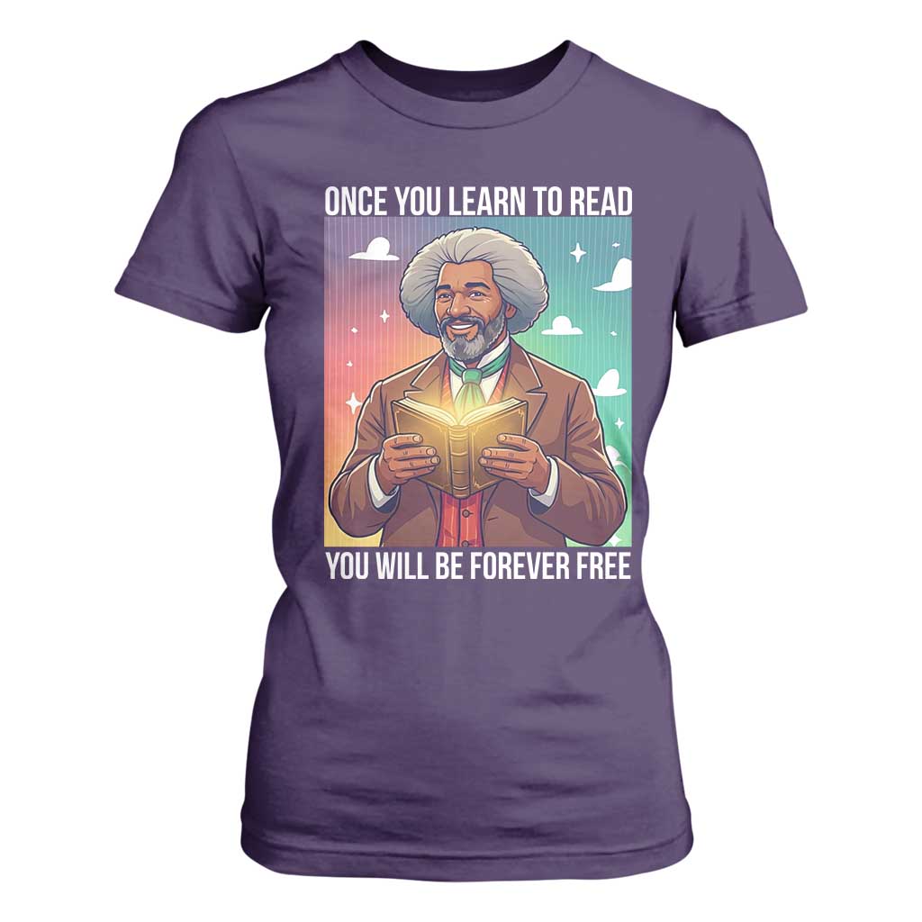 Frederick Douglass Reading And Freedom T Shirt For Women African American Heritage TS12 Purple Print Your Wear