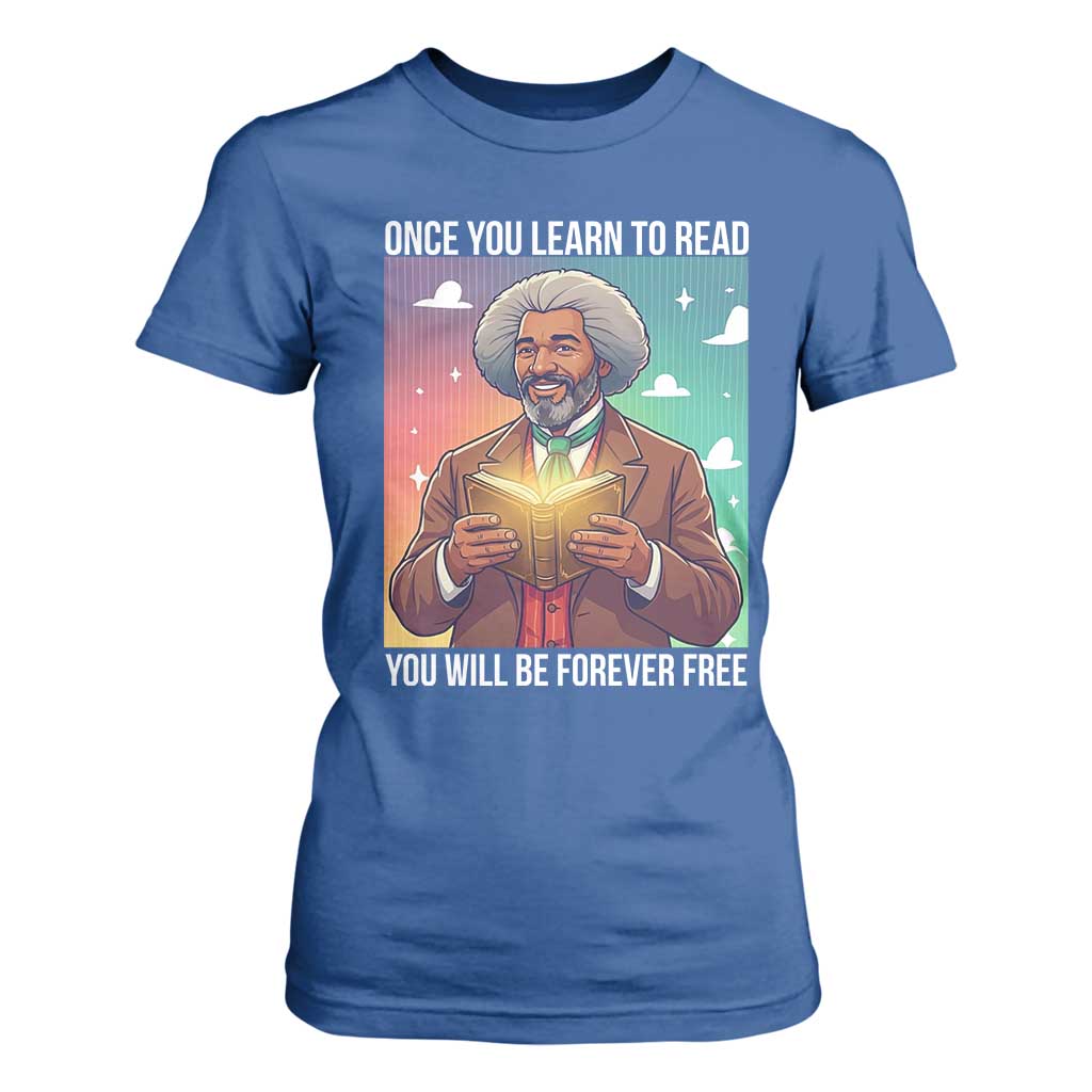 Frederick Douglass Reading And Freedom T Shirt For Women African American Heritage TS12 Royal Blue Print Your Wear