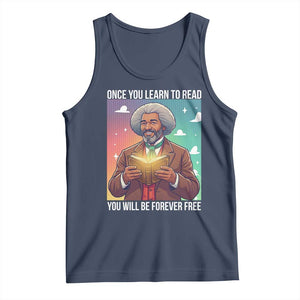 Frederick Douglass Reading And Freedom Tank Top African American Heritage TS12 Navy Print Your Wear