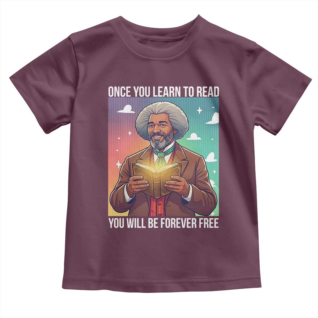 Frederick Douglass Reading And Freedom Toddler T Shirt African American Heritage TS12 Maroon Print Your Wear