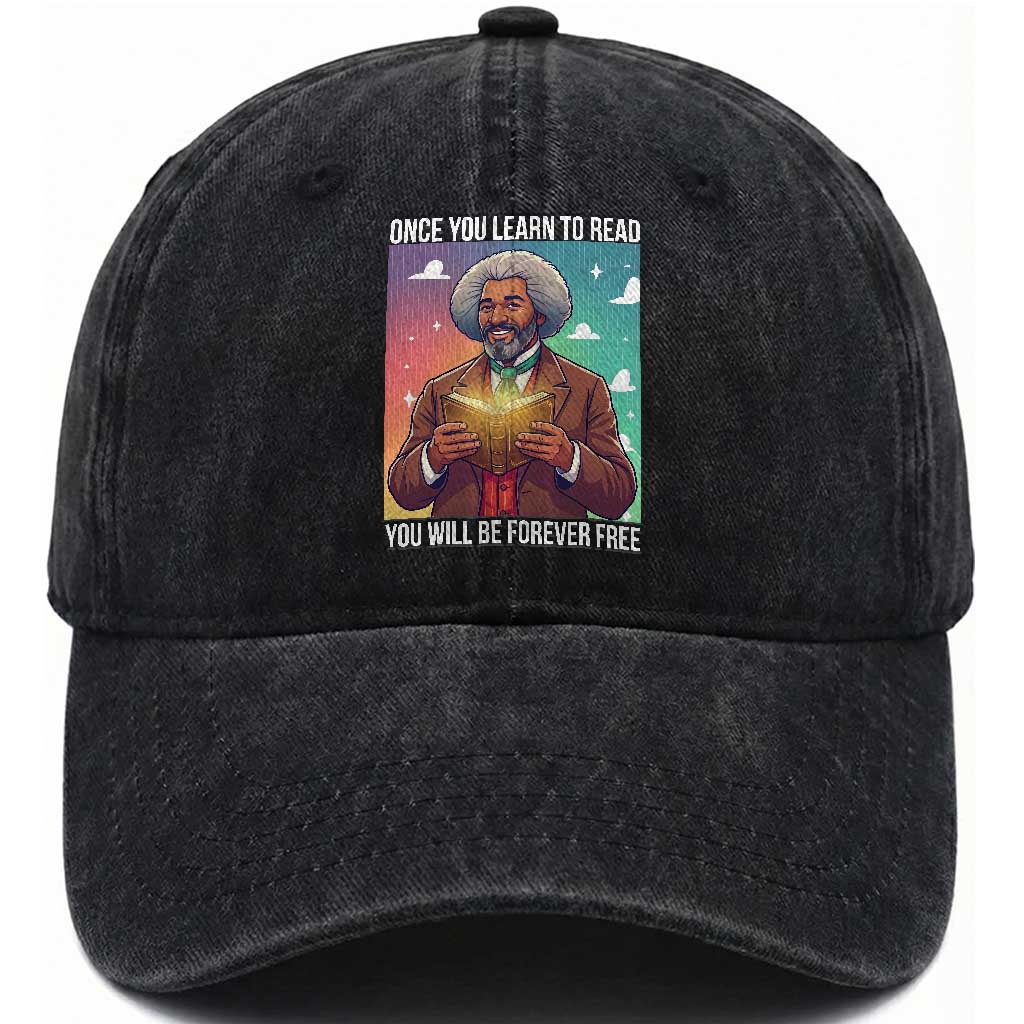 Frederick Douglass Reading And Freedom Washed Cotton Baseball Cap African American Heritage TS12 Print Your Wear