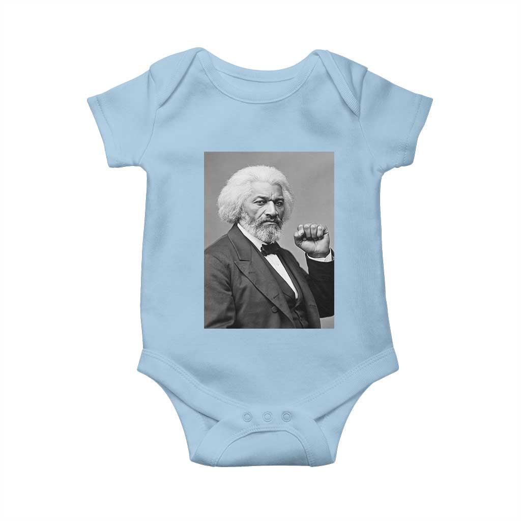 Strong Black History Leader Baby Onesie Frederick Douglass Empowerment TS12 Light Blue Print Your Wear