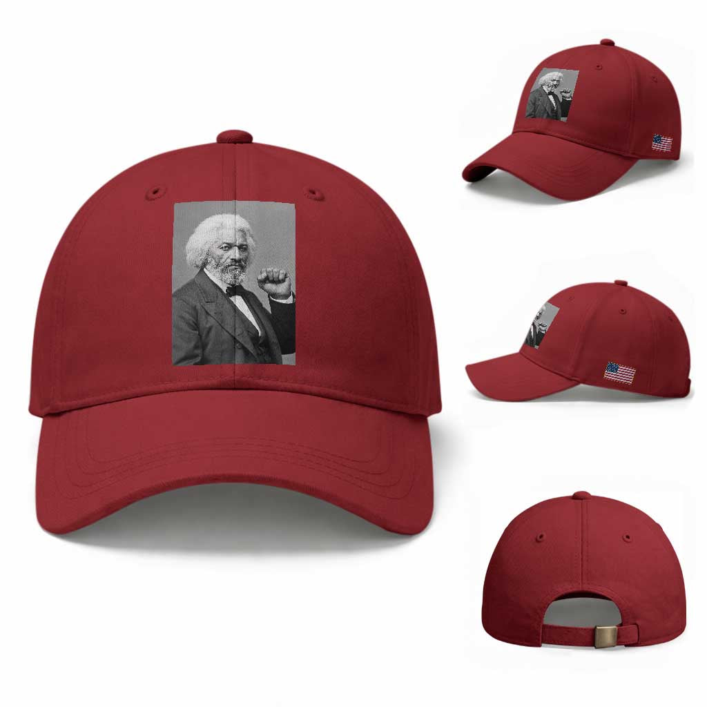 Strong Black History Leader Baseball Cap Frederick Douglass Empowerment TS12 Baseball Cap Universal Fit Cherry Red Print Your Wear