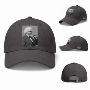 Strong Black History Leader Baseball Cap Frederick Douglass Empowerment TS12 Baseball Cap Universal Fit Dark Gray Print Your Wear