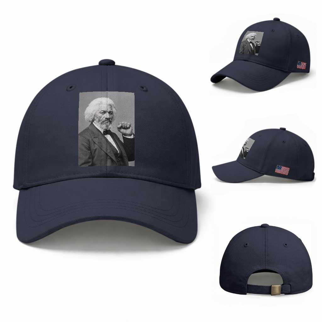 Strong Black History Leader Baseball Cap Frederick Douglass Empowerment TS12 Baseball Cap Universal Fit Navy Print Your Wear