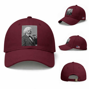 Strong Black History Leader Baseball Cap Frederick Douglass Empowerment TS12 Baseball Cap Universal Fit Maroon Print Your Wear