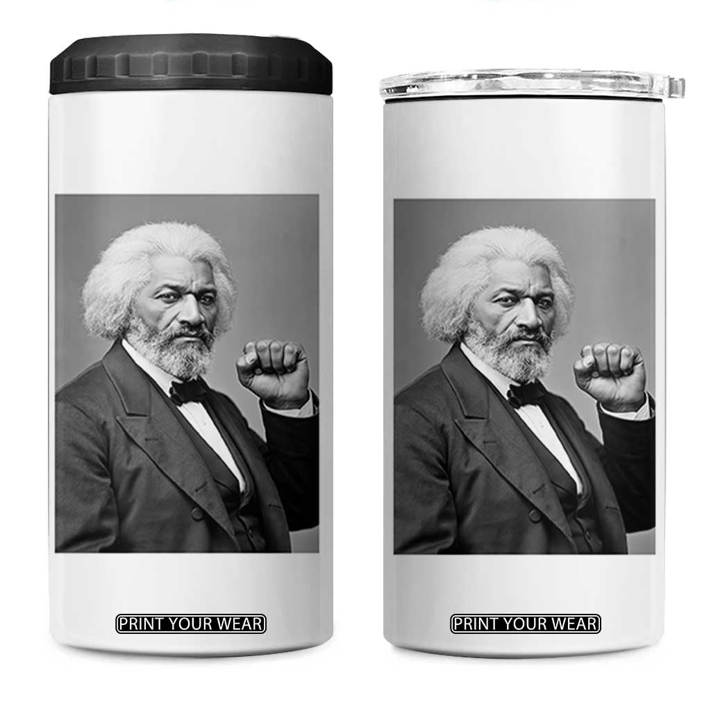 Strong Black History Leader 4 in 1 Can Cooler Tumbler Frederick Douglass Empowerment TS12 One Size: 16 oz White Print Your Wear
