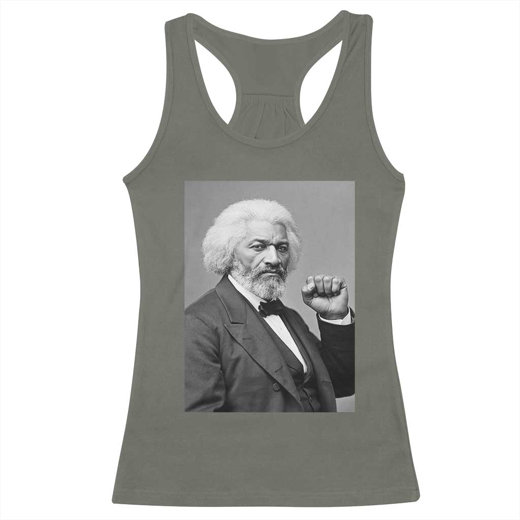 Strong Black History Leader Racerback Tank Top Frederick Douglass Empowerment TS12 Military Green Print Your Wear