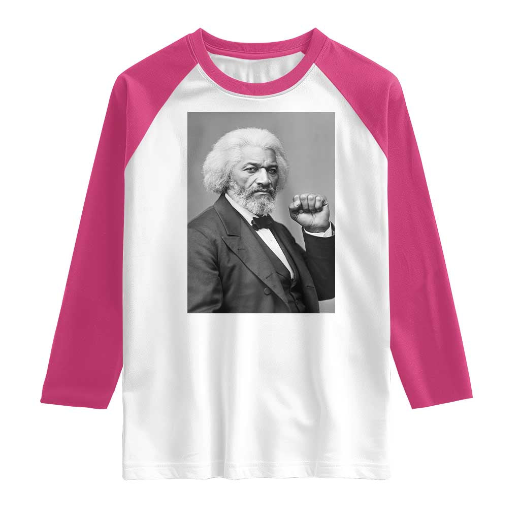 Strong Black History Leader Raglan Shirt Frederick Douglass Empowerment TS12 White Heliconia Print Your Wear