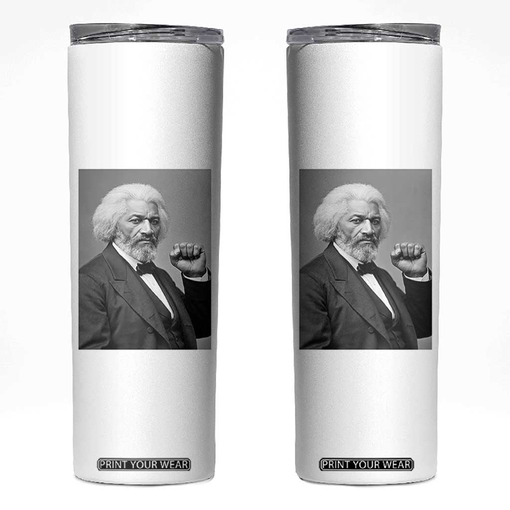 Strong Black History Leader Skinny Tumbler Frederick Douglass Empowerment TS12 White Print Your Wear