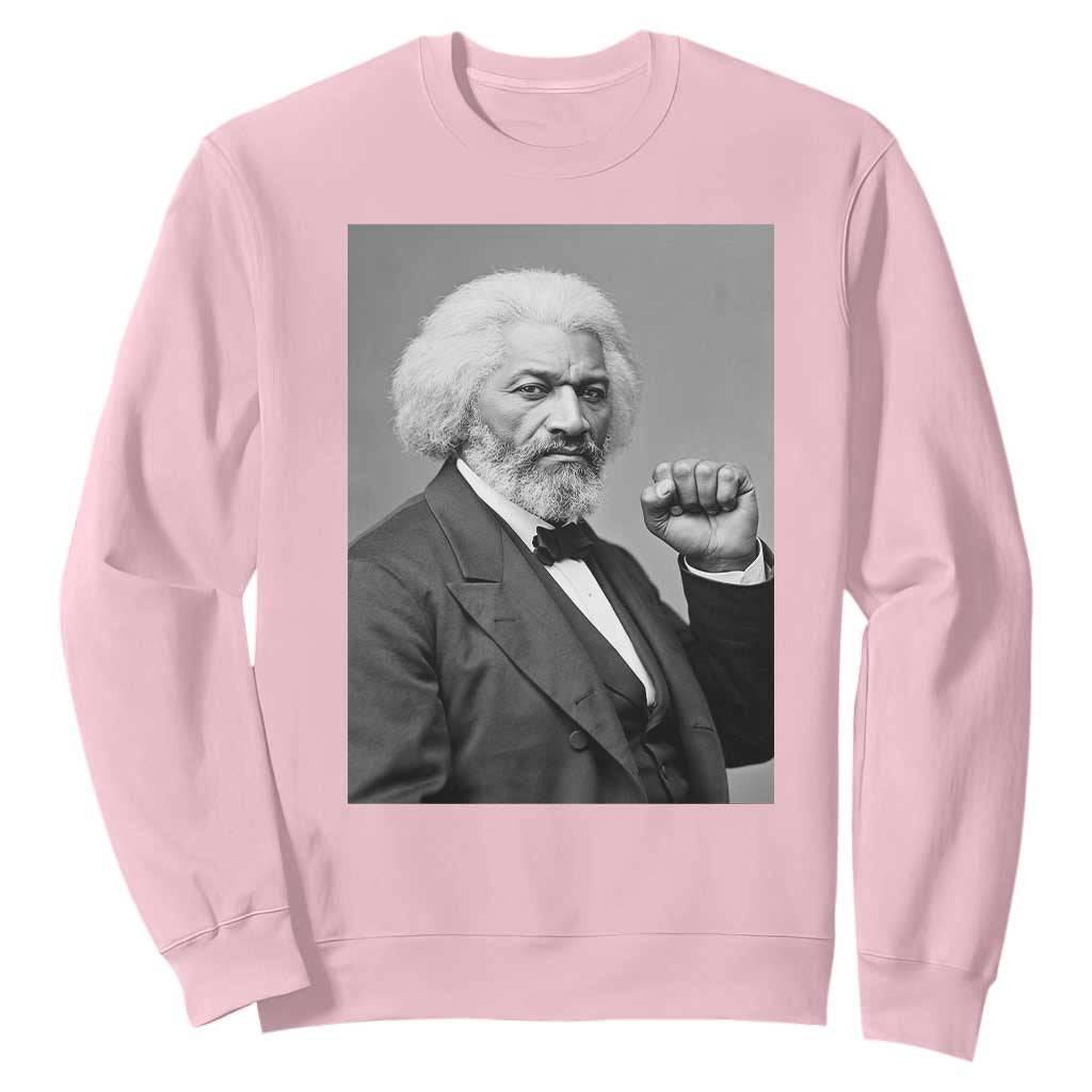 Strong Black History Leader Sweatshirt Frederick Douglass Empowerment TS12 Light Pink Print Your Wear