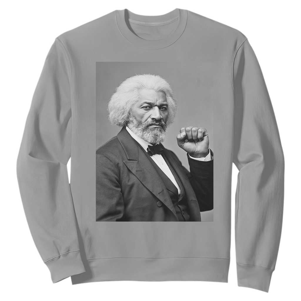 Strong Black History Leader Sweatshirt Frederick Douglass Empowerment TS12 Sport Gray Print Your Wear