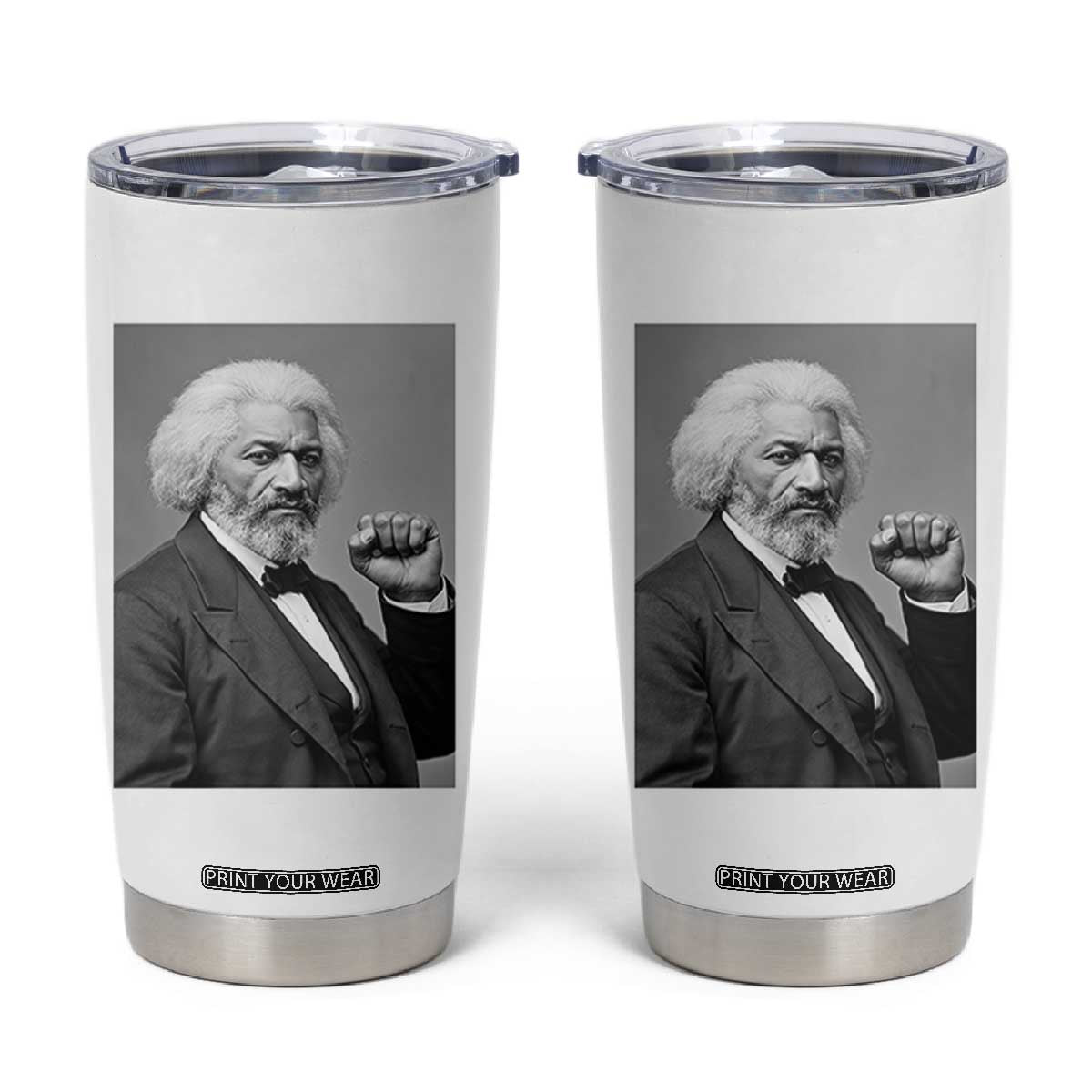 Strong Black History Leader Tumbler Cup Frederick Douglass Empowerment TS12 White Print Your Wear