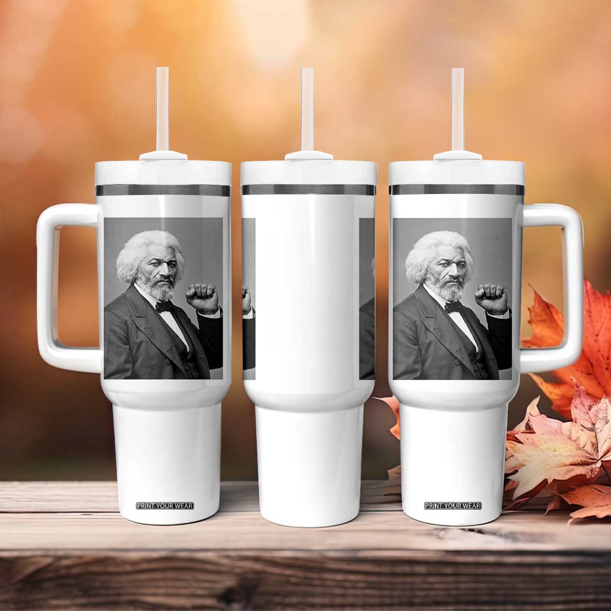 Strong Black History Leader Tumbler With Handle Frederick Douglass Empowerment TS12 Print Your Wear