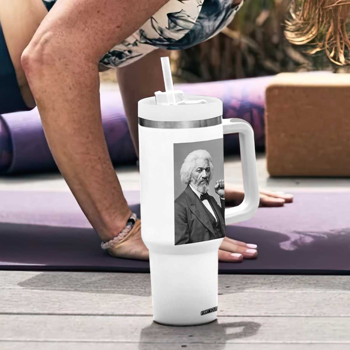Strong Black History Leader Tumbler With Handle Frederick Douglass Empowerment TS12 Print Your Wear
