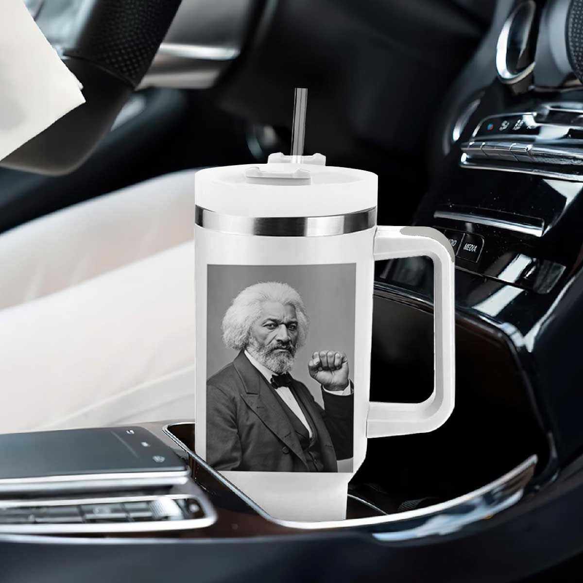 Strong Black History Leader Tumbler With Handle Frederick Douglass Empowerment TS12 Print Your Wear