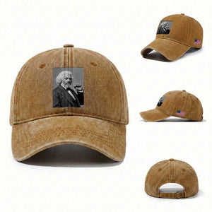 Strong Black History Leader Washed Cotton Baseball Cap Frederick Douglass Empowerment TS12 Washed Cap Universal Fit Yellow Ochre Print Your Wear