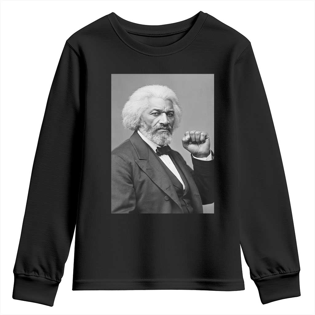 Strong Black History Leader Youth Sweatshirt Frederick Douglass Empowerment TS12 Black Print Your Wear