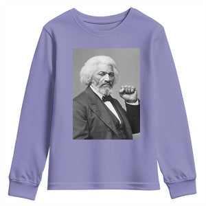 Strong Black History Leader Youth Sweatshirt Frederick Douglass Empowerment TS12 Violet Print Your Wear