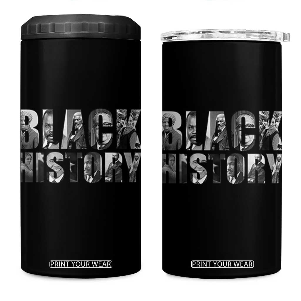 African American Leaders 4 in 1 Can Cooler Tumbler Black History Month Legends TS12 One Size: 16 oz Black Print Your Wear