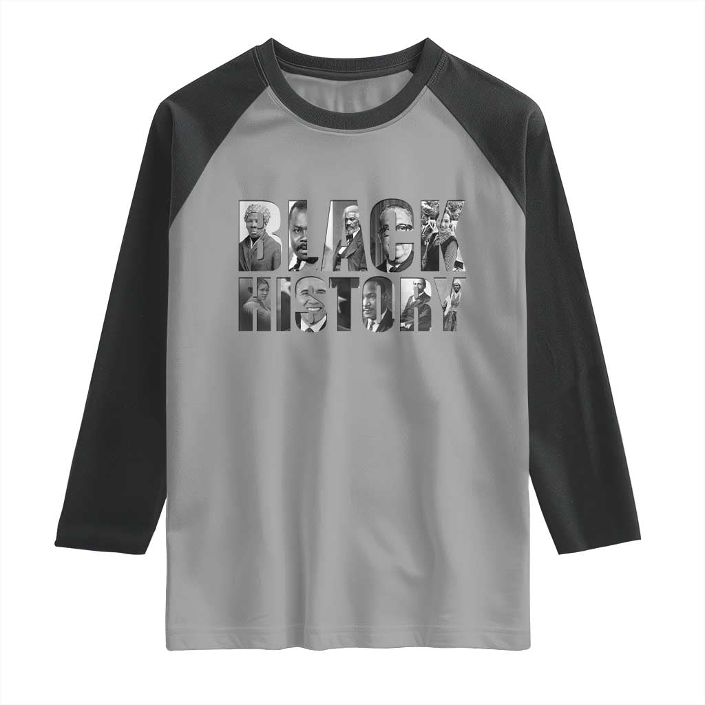 African American Leaders Raglan Shirt Black History Month Legends TS12 Sport Gray Black Print Your Wear