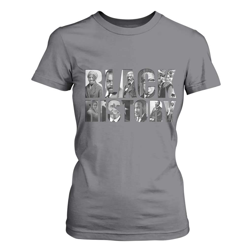 African American Leaders T Shirt For Women Black History Month Legends TS12 Charcoal Print Your Wear