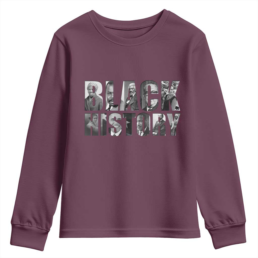 African American Leaders Youth Sweatshirt Black History Month Legends TS12 Maroon Print Your Wear