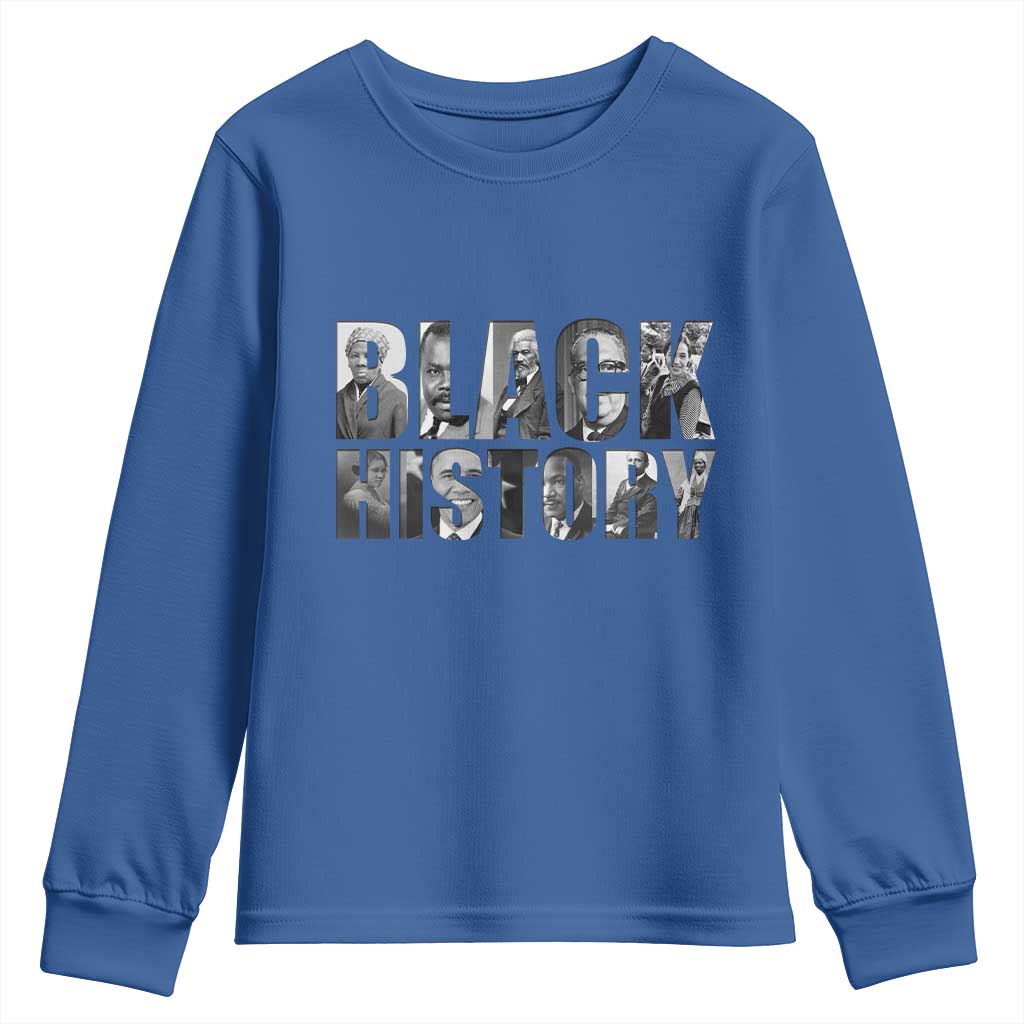 African American Leaders Youth Sweatshirt Black History Month Legends TS12 Royal Blue Print Your Wear