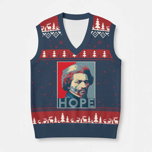 Frederick Douglass Hope Poster V-Neck Knit Sweater Vest African American Heritage TS12 Navy Red Print Your Wear