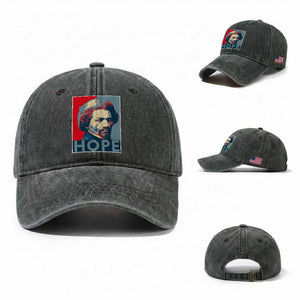 Frederick Douglass Hope Poster Washed Cotton Baseball Cap African American Heritage TS12 Washed Cap Universal Fit Dark Green Print Your Wear
