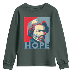 Frederick Douglass Hope Poster Youth Sweatshirt African American Heritage TS12 Dark Forest Green Print Your Wear