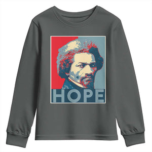 Frederick Douglass Hope Poster Youth Sweatshirt African American Heritage TS12 Dark Heather Print Your Wear