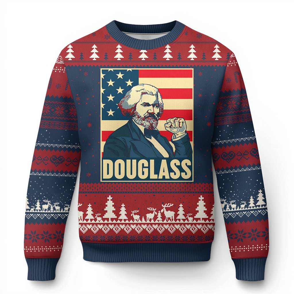 Frederick Douglass American Hero Ugly Christmas Sweater Black History Month Gift TS12 Navy Red Print Your Wear
