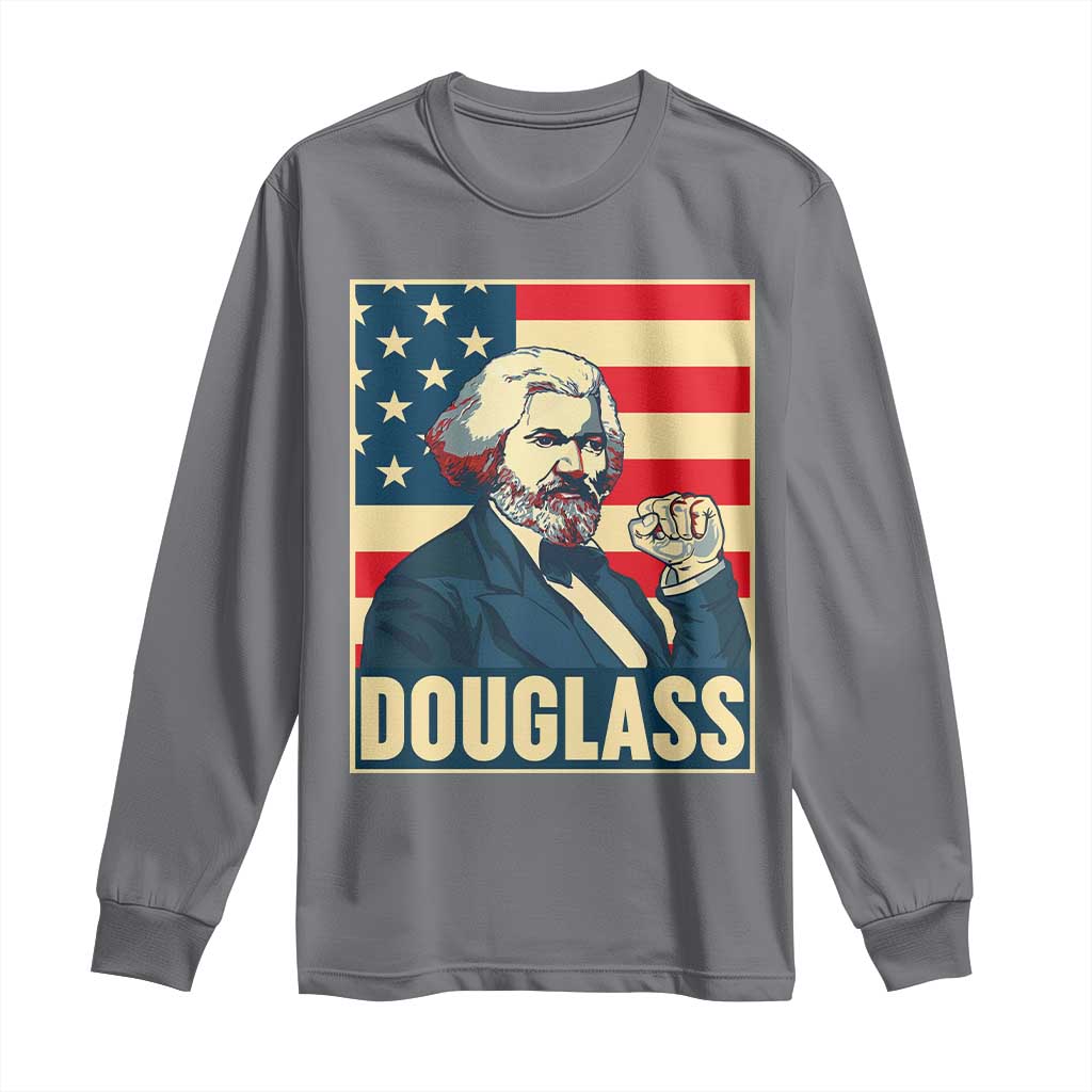 Frederick Douglass American Hero Long Sleeve Shirt Black History Month Gift TS12 Charcoal Print Your Wear