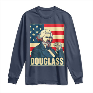 Frederick Douglass American Hero Long Sleeve Shirt Black History Month Gift TS12 Navy Print Your Wear