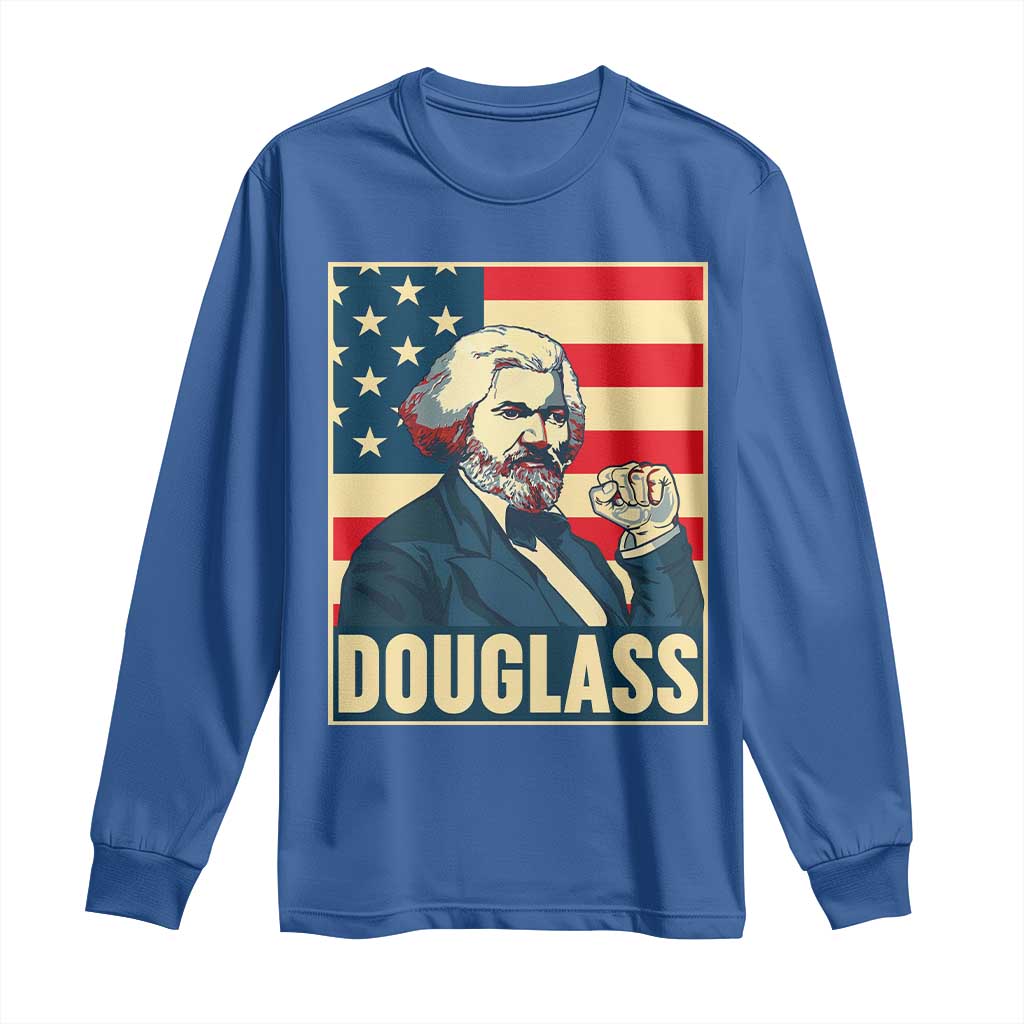 Frederick Douglass American Hero Long Sleeve Shirt Black History Month Gift TS12 Royal Blue Print Your Wear