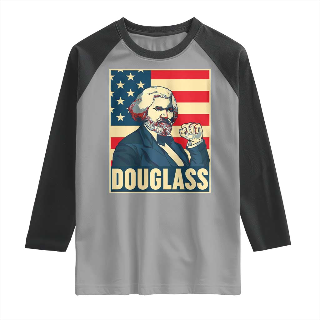 Frederick Douglass American Hero Raglan Shirt Black History Month Gift TS12 Sport Gray Black Print Your Wear