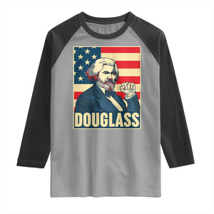 Frederick Douglass American Hero Raglan Shirt Black History Month Gift TS12 Sport Gray Black Print Your Wear