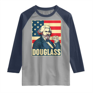 Frederick Douglass American Hero Raglan Shirt Black History Month Gift TS12 Sport Gray Navy Print Your Wear