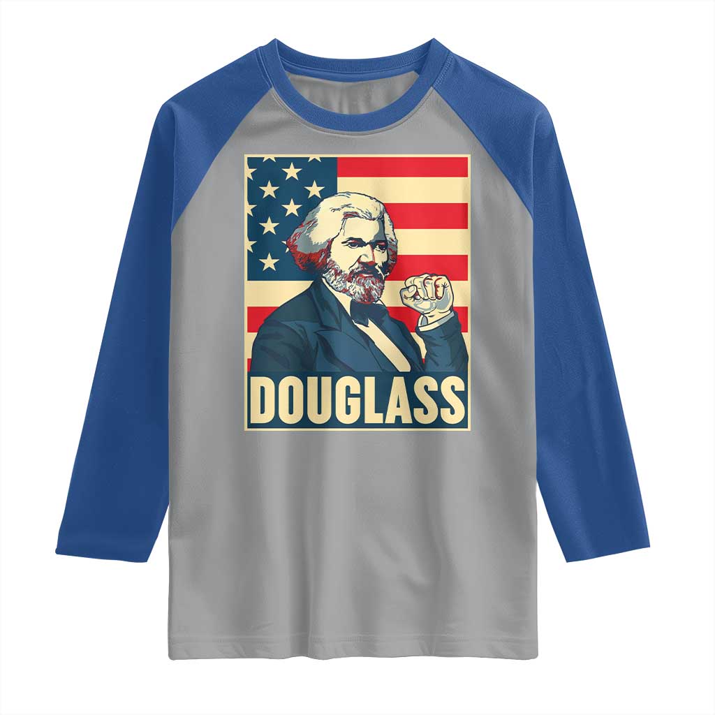 Frederick Douglass American Hero Raglan Shirt Black History Month Gift TS12 Sport Gray Royal Print Your Wear