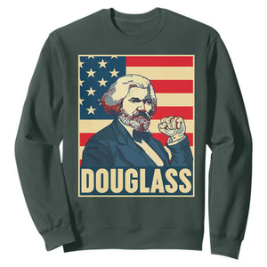 Frederick Douglass American Hero Sweatshirt Black History Month Gift TS12 Dark Forest Green Print Your Wear