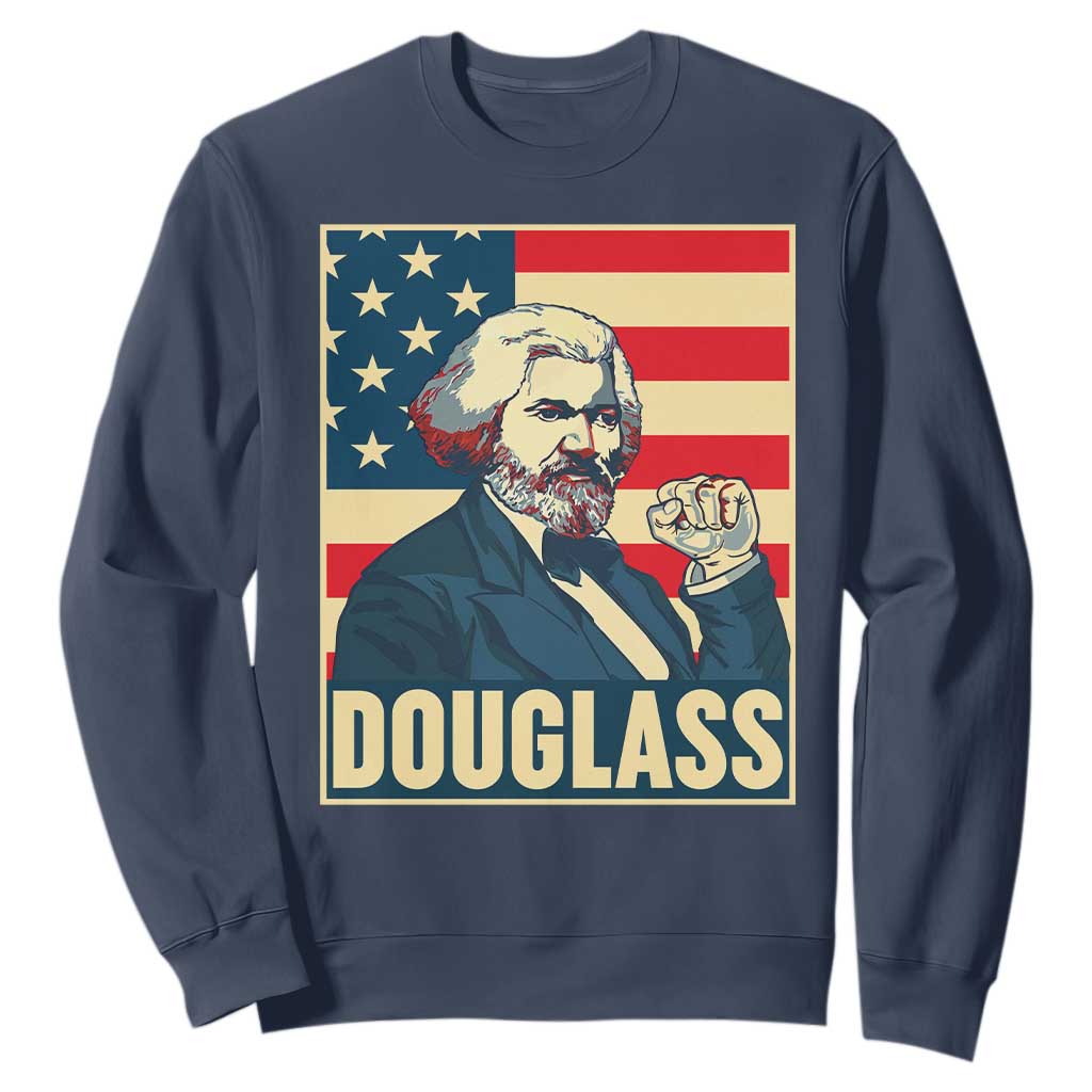 Frederick Douglass American Hero Sweatshirt Black History Month Gift TS12 Navy Print Your Wear