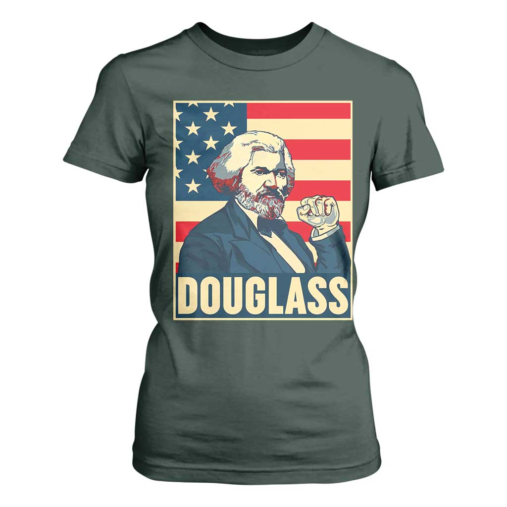 Frederick Douglass American Hero T Shirt For Women Black History Month Gift TS12 Dark Forest Green Print Your Wear