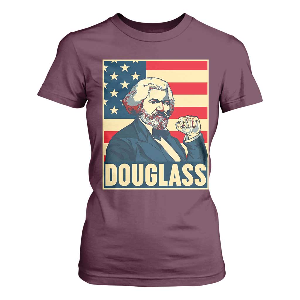 Frederick Douglass American Hero T Shirt For Women Black History Month Gift TS12 Maroon Print Your Wear