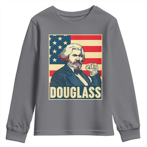 Frederick Douglass American Hero Youth Sweatshirt Black History Month Gift TS12 Charcoal Print Your Wear