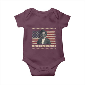 Speak Like Frederick Baby Onesie Black History Month Gift TS12 Maroon Print Your Wear
