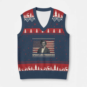 Speak Like Frederick V-Neck Knit Sweater Vest Black History Month Gift TS12 Navy Red Print Your Wear