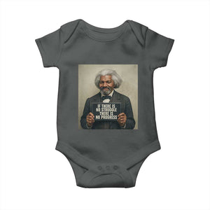 Frederick Douglass Quote Baby Onesie If There Is No Struggle There Is No Progress TS12 Dark Heather Print Your Wear