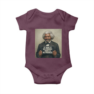 Frederick Douglass Quote Baby Onesie If There Is No Struggle There Is No Progress TS12 Maroon Print Your Wear